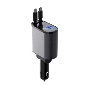 4 in 1 120W Fast Car Phone Charger Retractable Type-C Car Charger USB Car Charger for Iphone Android Galaxy Pixel TCL