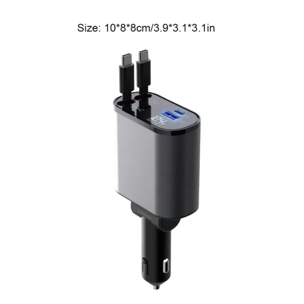 4 in 1 120W Fast Car Phone Charger Retractable Type-C Car Charger USB Car Charger for Iphone Android Galaxy Pixel TCL - Image 6